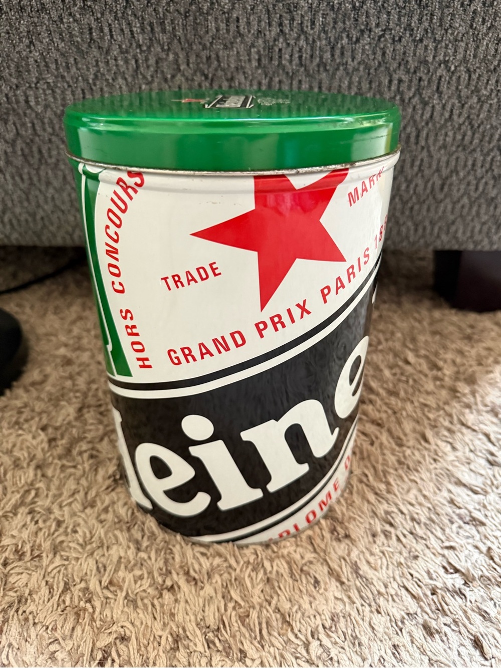 Vintage Heineken Lager Beer Collectible Tin Canister- man cave item